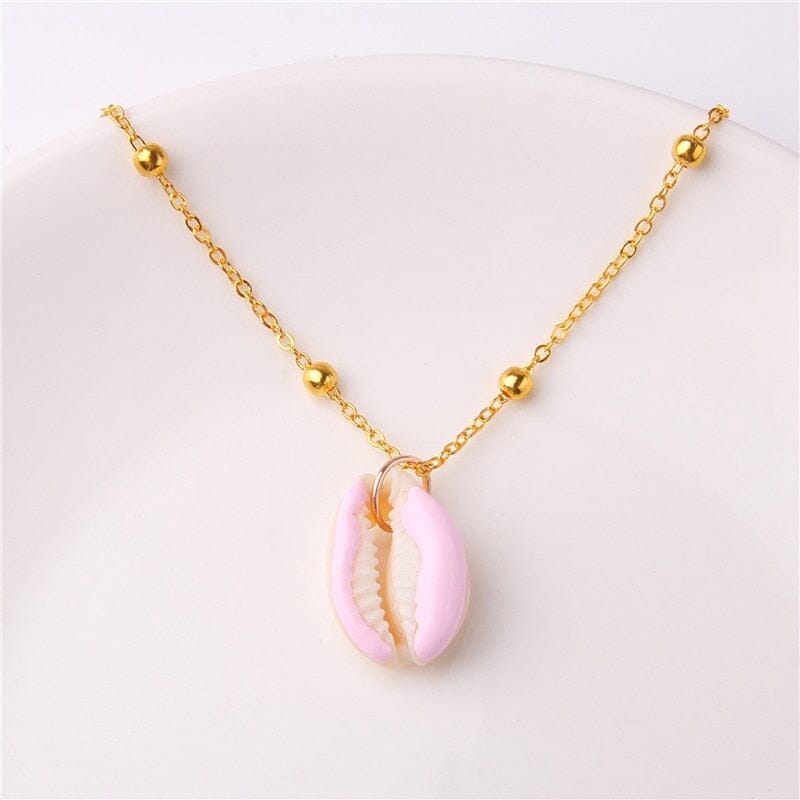 Boho Shell Necklace Sea Shell Chain Pendant NecklaceNecklace26 about 2.3cm