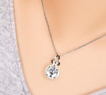 Unique Lab Diamond Pendant Necklace With Box Chain - 925 Sterling SilverNecklace