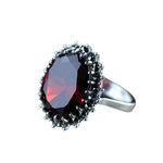 Natural Red Garnet Ring - 925 Sterling SilverRing
