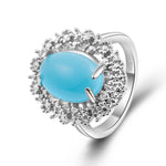 Romantic Blue Opal Stone Ring - 925 Sterling SilverRing6