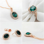 Elegant Emerald Set - Necklace, Earrings & RingNecklace6