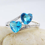 Blue Sapphire Heart Silver RingRing