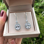Simple Elegant Sapphire Drop Earrings - 925 Sterling SilverEarringsWhite