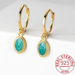 Charm Turquoise Hoop Earrings - 925 Sterling SilverEarrings