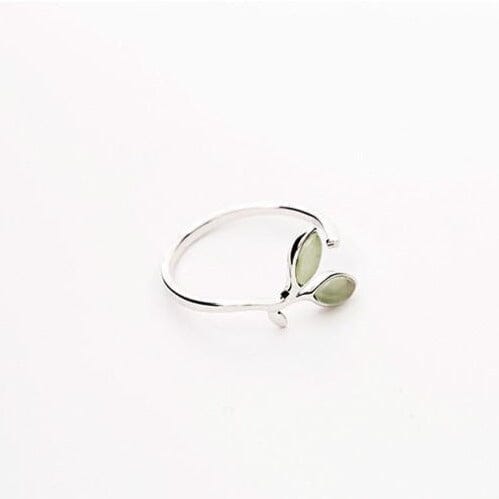 Green Opal Leaves Ring - 925 Sterling SilverRing