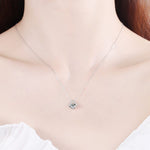 Square Hollow Cube Diamond Necklace - 925 Sterling SilverNecklace