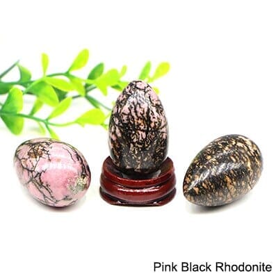 Crystal Stone Yoni Egg Kegel Exercise Vginal Balls Healing MassageYoni EggsPink Black Rhodonite1Pcs