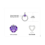 Love Heart Created Alexandrite Sapphire Silver Pendant ( Jewelry No Chain )Pendant