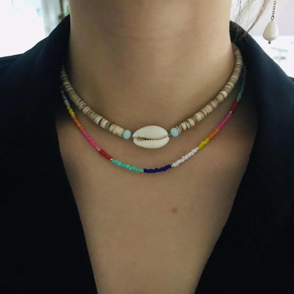 Bohemian Puka Shell Choker NecklaceChoker