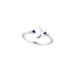 Dolphin Tail Fin with Sapphire Stones 925 Sterling Silver RingRing