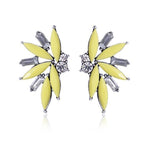 Colorful Crystal Opal Stone Angle Wings Stud EarringsEarringsyellow