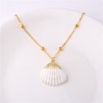 Boho Shell Necklace Sea Shell Chain Pendant NecklaceNecklace15 about 2.6cm