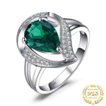 Elegant Pear Shape Emerald Ring - 925 Sterling SilverRing6