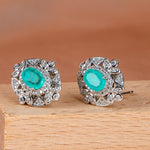 Luxurious Green Tourmaline Stud Earrings - 925 Sterling SilverEarrings