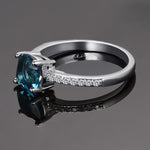 Peacock Blue Aquamarine Ring - 925 Sterling SilverRing