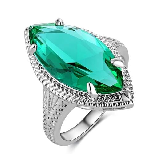 Glamorous Emerald Ring - 925 Sterling Silverring6