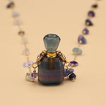 Natural Stone Fluorite Perfume Bottle Pendant NecklaceNecklace