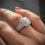 Classic 14K White Gold Square Diamond RingRing