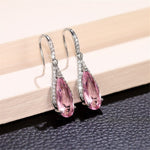 Sparkling CZ Pink Sapphire Drop EarringsEarrings