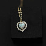 Heart Choker CZ Opal Necklace - 925 Sterling SilverNecklaceNY112638cm