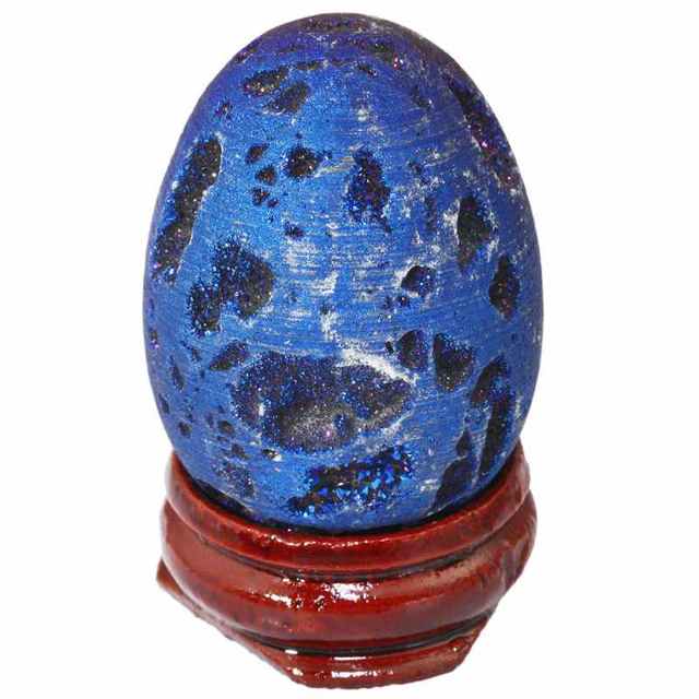 Titanium Coated GeodeRaw StoneBlue Egg