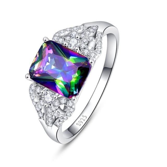 Mystic Fire Topaz Ring - 925 Sterling SilverRing6