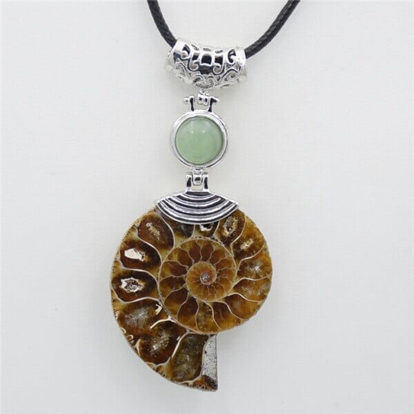 High Quality Natural Ammonite Shell with Natural Stones ChokerNecklacegreen aventurine