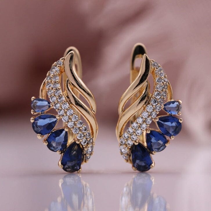 Unique Lovely Elegant Crystal Earrings - 585 Rose GoldEarrings