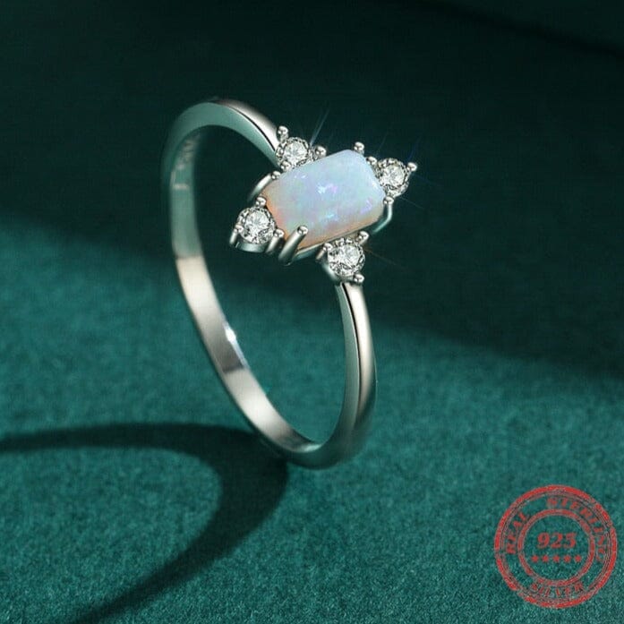 Shining Crown Opal Finger Ring - 925 Sterling SilverRing
