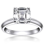 Asscher Cut Created Diamond Ring - 925 Sterling SilverRing6