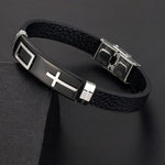 WWJD Christian Cross Adjustable Leather Belt BraceletBracelet