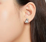 Cute Sloth Animal Heart Opal Stud Earrings - 925 Sterling SilverEarrings