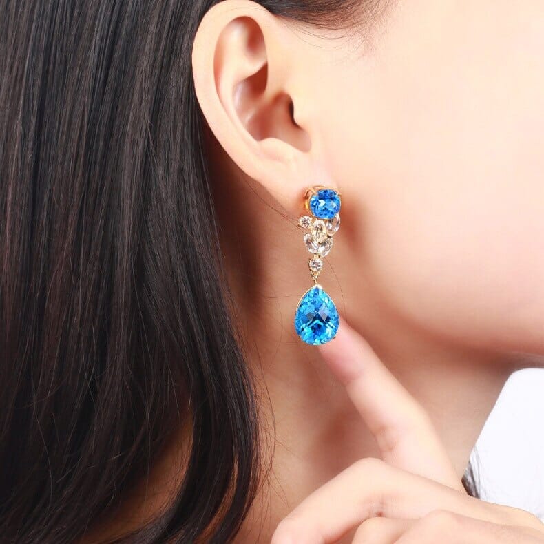 Pretty Elegant Amethyst Gemstone Fine Drop EarringsEarrings