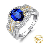 Oval Cut Created Sapphire Infinity Ring - 925 Sterling SilverRing5