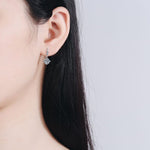 Geometric Diamond Drop Earrings - 925 Sterling SilverEarrings