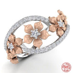Romantic Champagne Flowers Party Ring - 925 Sterling SilverRing