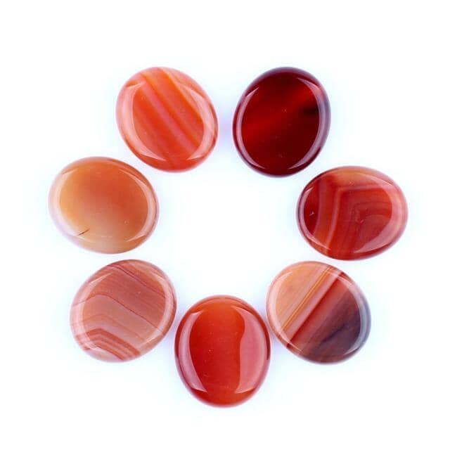 Assorted 7 pieces/lot Palm Stone Jade Crystal Reiki Healing Chakra With Free PouchRaw StoneAgate