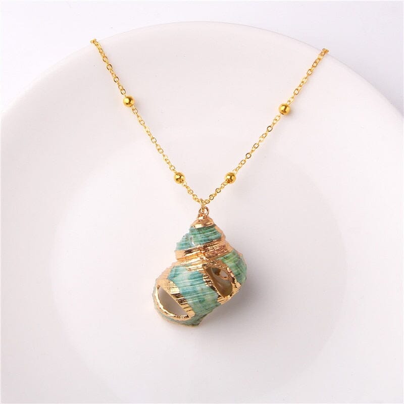 Boho Shell Necklace Sea Shell Chain Pendant NecklaceNecklace3 about 3.6cm