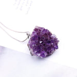 Raw Amethyst Cluster Pendant NecklaceNecklace
