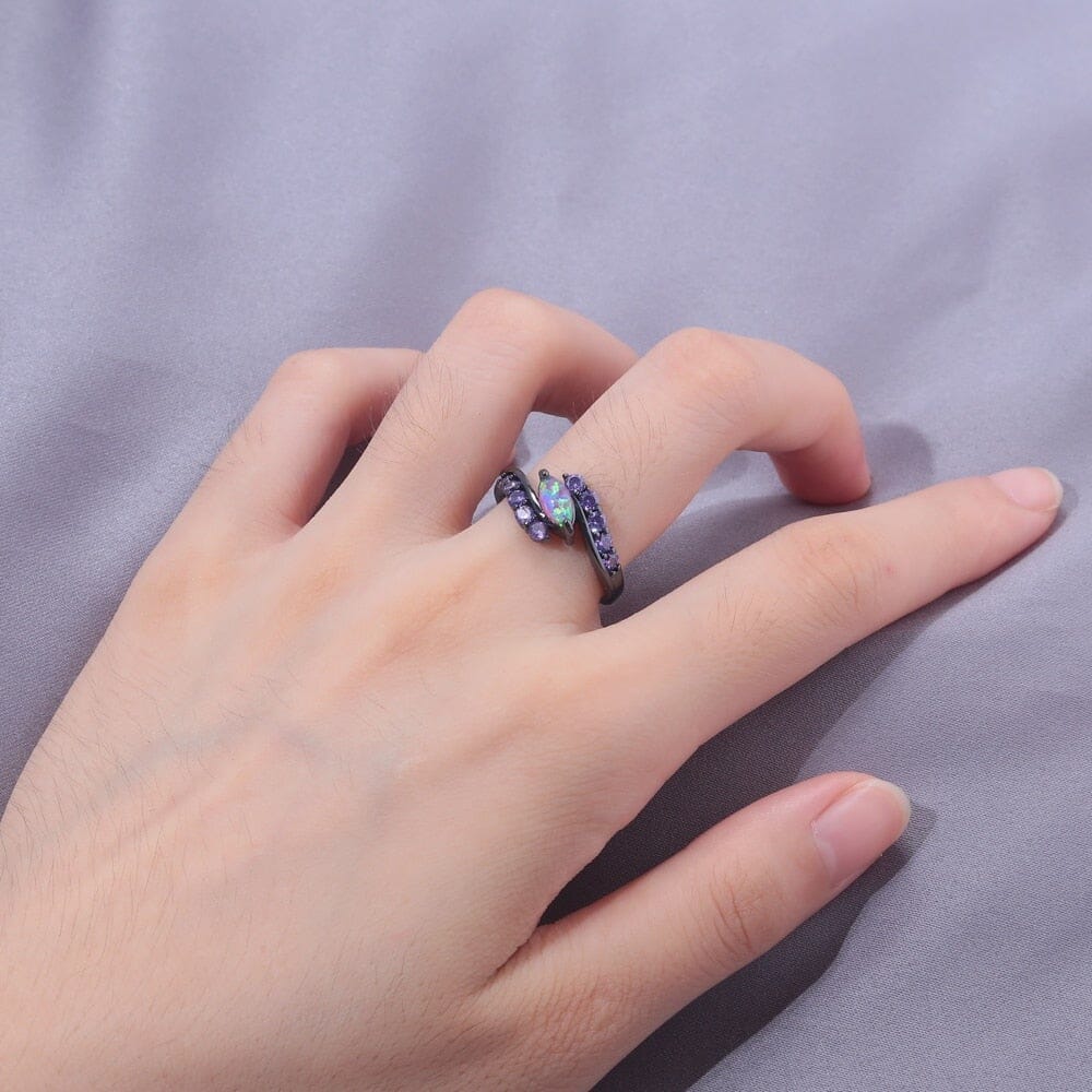 Pink Fire Opal and Amethyst RingRing