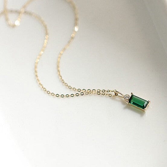 Mini Rectangle Emerald Green NecklaceNecklace