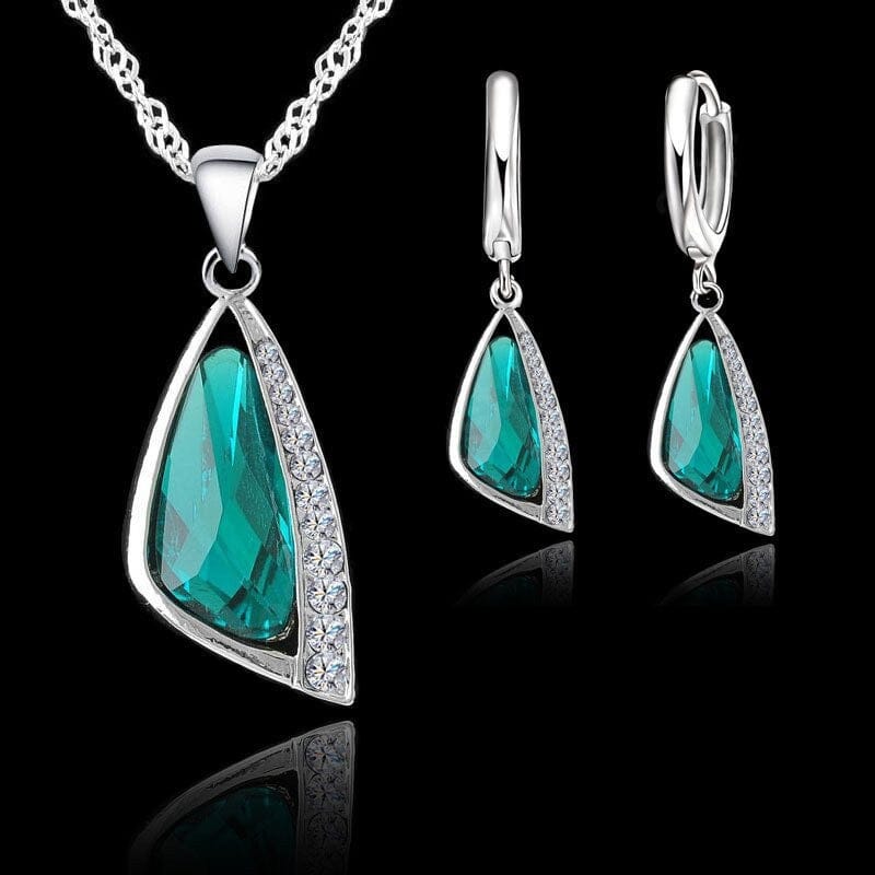 Austrian Crystal Rhinestone Jewelry Set - 925 Sterling SilverJewelry Set