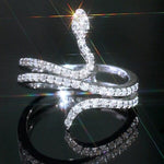 Shining Exaggerated Snake Nightclub Diamond RingRing