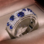 Gorgeous Sparkling Blue Nano CZ Sapphire Ring - S925 SilverRing6