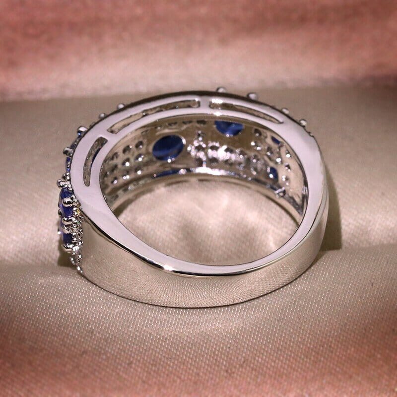 Gorgeous Sparkling Blue Nano CZ Sapphire Ring - S925 SilverRing