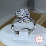 Intertwined Rose 925 Sterling Silver RingRing6White