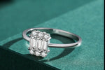 Sparkling Emerald Cut Clear Silver RingRing