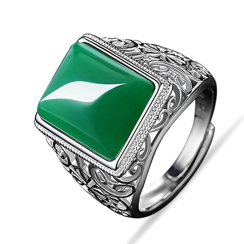 Gothic Geometric Emerald Resizable RingRing