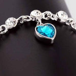 Sparkling Charm Sapphire Heart Chain BraceletBracelet