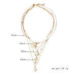 Soft Ceramic Starfish Puka Shell Pendant Multilayer NecklaceNecklace